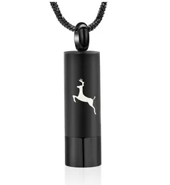 Pendant Necklaces Cremation Urn Jewelry Cylinder Jumping Deer Memorial Ashes Necklace Keepsake Personalized Women Men Fine GiftsPendant