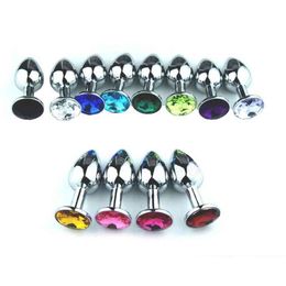 Vibrator Massager Sex Toy Anal Butt Plug Crystal Jewellery Vagina Couple Toys Metal Stainless Steel Size s HFIV