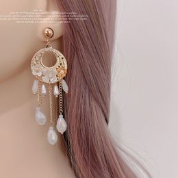 Dangle & Chandelier Long Dangle Drop Earrings Women Hollowed-out Hanging Colorful Crystals Earrings Fine Jewelry
