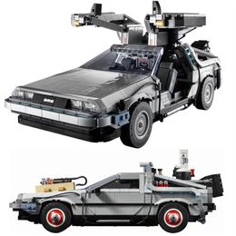 Back To The Future DeLoreaned Racing Car DMC 12 Time Machine 10300 Creative Expert Moc Brick Technical Model Building Blocks Toy 220715