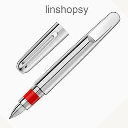quality stationery UK - Top quality heavy metal silver grey Magnetic Shut Cap Rollerball pen Stationery business office supplies write men gift pens with set box