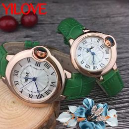 Round Multi-Function Fashion Trend Couple Watch Leather Wristband Three-Pin Simple Calendar Multi-Function Clock Men And Women Outdoor Sports Classic Wristwatch