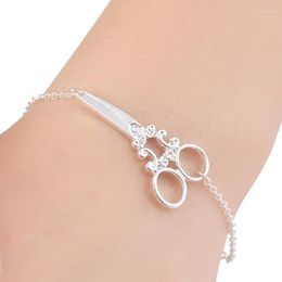 Charm Bracelets Copper Personalize Scissors Charms Bracelet For Women And Girls Genuine Gold Plated Trendy Kpop Jewelry Gift VBR324 Rodn22