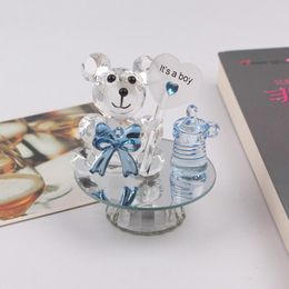 crystal baby souvenirs Australia - Party Favor 10pcs lot K5 Crystal Bear Nipple Baptism Baby Shower Souvenirs Christening Giveaway Gift Wedding FavorsParty