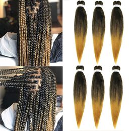 Ombre Easy Braid Pre Stretched Braiding Hair 26 inch 90g/pcs two Tone Colour Professional Hot Water Setting Synthetic Fibre Crochet Hair