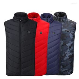 Men's Vests Heated Vest Men Women Usb Jacket Heating Thermal Clothing Hunting Fashion Warm 4-11 Area Stra22