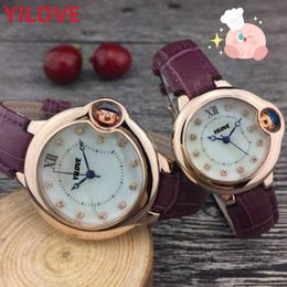 Quartz Imported Movement Lovers Watch Multi-function Stainless Steel Case Clock Genuine Leather Strap Diamonds Top Quality Luxury Gifts Business Wristwatches