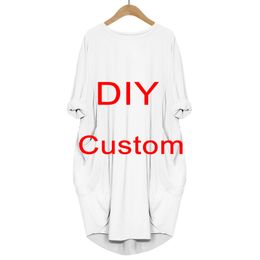 CLOOCL Funny Design DIY Custom Long sleeve Dress 3D Print Fashion Harajuku Style Women Anime Pocket Clothing Drop 220704