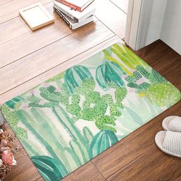 Carpets Cactus Green Plant Doormat Rectangle Polyeste Bedroom Kitchen Floor Carpet Home Rug Door Mat Decor Bath