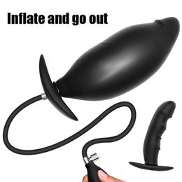Silicone Inflated Super Big Anal Plug Dildo Pump Butt Dilator Prostate Massage Anus Extender Dilatador sexy Toys