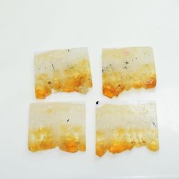 Pendant Necklaces Pcs Rectangle Natural Rough Slice Druzy Quartz Raw Slab Cluster Yellow Crystal Geode Stone Women PendantPendant