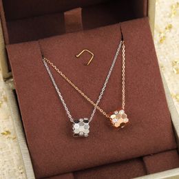 2022 Top quality Charm pendant necklace with diamond in two colors plated for women wedding jewelry gift have stamp PS4063A