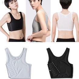 Women Les Lesbian Tomboy Slim Fit Short Vest Chest Binder Tops Plus Size Tomboy Bra Intimi Breathable Buckle Chest Binder L220802