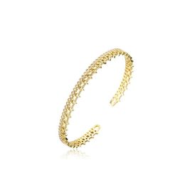Bangle Copper Micro Inlaid Zircon Jewellery Plated 18K Gold Bracelet For WomenBangle