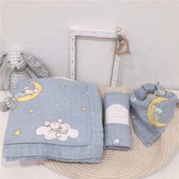 Hair Accessories Towel Yarn Bamboo Cotton Baby Swaddle Gauze Blanket Bath TowelHair
