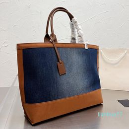 Designer- Women Evening Bags lady Fashion Denim Tote Crossbody Bag Blue Canvas Suede Nubuck Leather Patchwork Totes Lady