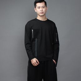 Men's Hoodies & Sweatshirts Fashion Brand Dark Round-necked Slim Long-sleeved T-shirt Autumn And Winter Men's Hair Stylist Ruffian Hands