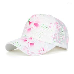 Visors Sweat Hats For Women Beach Hip Hat Flowers Cap Sun Baseball Breathable Hop Lace Adjustable Caps Match VisorVisors Eger22