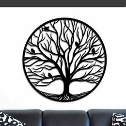 Tree of Life Metal Wall Art Family Tree Birds on Branches Hanging Sculpture