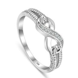 12Pcs Fashion Infinity Love Ring 8 Eternity Promise Jewelry for Woman Girlfriend Dainty Wedding Engagement Gift