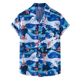 Men's Casual Shirts Tropical Fruit Pineapple Print Mens Summer Fashion Hawaiian Shirt Short Sleeve Vintage Turn Down Collar Beach TopMen's