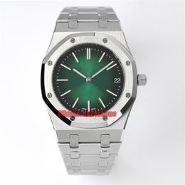 Bell Factory Watches 16202PT.OO.1240PT.01 Jumbo Extra-thin Selfwinding 39mm Cal.2121 Automatic Mens Watch Green Dial Stainless Steel Bracelet Gents Wristwatches