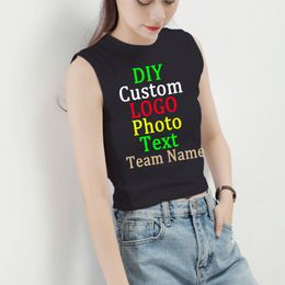 Short Sleeveless Bottoming Vest Women s Half Turtleneck Top Summer Tight Thin Section Neck T Shirt Custom 220621