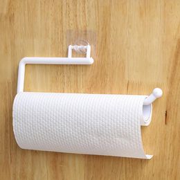 Hooks & Rails 1pcs Kitchen Self-adhesive Towel Holder Toilet Paper Bathroom Accessories Cabinet Roll Shelf Tissue Storage HangerHooks