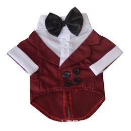 AHUAPET Tuxedo Dog Suit For Pug Clothes Large Jacket Costume Big s Coat Stripes Pet Apparel Y200328