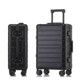 Leinasen Buy Inch Aluminium Rolling Luggage Business Travel Suitcase Spinner Trolley Bag on Wheels J220707