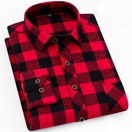Fall Smart Casual Men's Flannel Plaid Shirt Brand Male Business Office Long Sleeve High Quality Clothes 220322
