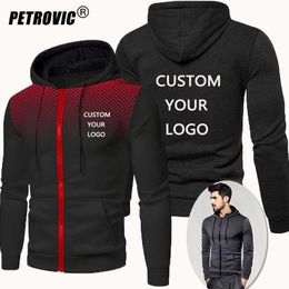 PETRVOIC Custom Brand Men's Hoodies Jackets Spring Autumn Long Sleeve Sweatshirt Casual Sport Zipper Outdoor Tops Coat 220615