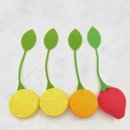 Fruit Shape Infuser Silicon Tea Leaf Strainer Loose Coffee Tools Herbal Spice Philtre Diffuser Strawberry Lemon