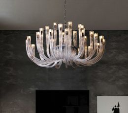 Contemporary Large Chandeliers Lamps Modern Clear Glass Chandelier Lighting Semi Flush Ceiling Lights anique Bronze Chandeliers