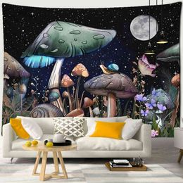 Tapestry Psychedelic Snail Mushroom Wall Hanging Tapestries Witchcraft Mystic M