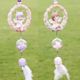 Interior Decorations Car Pendant Angel Annie Baby Wreath Swing Auto Rearview Mirror Hanging Ornament Bells Decoraction Accessories Girl Gift