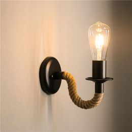 Wall Lamp American Country LED Rope Retro Living Room Decoration Mirror With Light Indoor Lighting Stairs Decor LightsWallWall