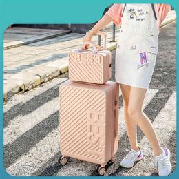 Fashion Candy Colour Luggage Small Fresh Trolley Men And Women Universal Wheel New Suitcase J220707