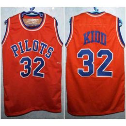 Nikivip #32 JASON KIDD ST JOSEPH PILOTS HIGH SCHOOL Retro Basketball Jerseys Mens Stitched Custom Any Number Name