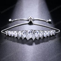 Luxury Shiny Water Drop AAA Zircon Bracelet For Women Trendy Wedding Bridal Vintage Bangle & Jewelry Accessories