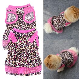 Dog Apparel Skirt Fashion Leopard Pattern Pullover Shirt Pet Vest Dress Puppy Clothes For OutingDog
