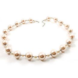 Multi-Sized Lustrous Imitation Pearl Necklace