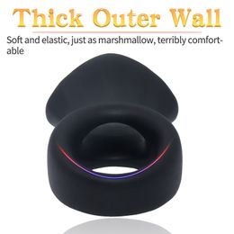 Liquid Silicone Lock Fine Solid Egg Ring Couples Shock Delay Male Penis Blocker sexy Toys for Erotic Couple Shop