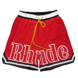 designer men RH limited rhude shorts summer swim short knee length hip hop high street sports training beach pants mens elastic waist high quality 067