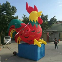 Custom Beatiful Inflatable Mascot Pop Up Chicken With Free Air Blower For Outdoor Decorations Promotion Events