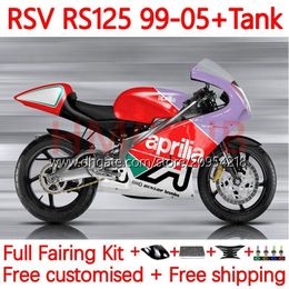 Body Kit For Aprilia RSV125RR RSV RS 125 R RR 125RR 99-05 155No.10 RS-125 RS4 RSV125 RS125 99 00 01 02 03 04 05 RSV-125 1999 2000 2001 2002 2003 2004 2005 Fairing purple red