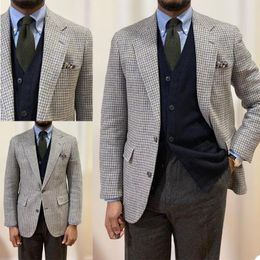 Men's Suits & Blazers Vintage Handsome Plaid Men Tuxedos Classic Formal Blazer Party Prom Casual Daily Wedding Jacket Coat 1 PieceMen's