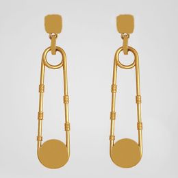 Designer Earings For Women Gold Paper Clip Pendent Earrings Fashion Men Dangle Earring Luxurys Hoops Jewelry V Studs 925 Silver Orecchini