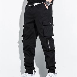 Men's Pants Spring Summer Multi Pockets Cargo Men Streetwear Plus Size Black Joggers Male Casual Cotton Trousers 6XL 7XL 8XL 220826
