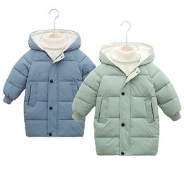 4-10 Year Autumn Winter Girls Jackets Keep Warm Thicker Christmas Children Clothes Hooded Zipper Windbreaker Children Clothes J220718